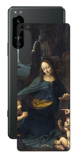 Sony Xperia 5 IV用 背面 保護 フィルム 名画 プリント ダ・ヴィンチ 岩窟の聖母( レオナルド・ダ・ヴィンチ Leonardo da Vinci )