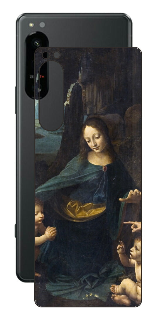 Sony Xperia 5 IV用 背面 保護 フィルム 名画 プリント ダ・ヴィンチ 岩窟の聖母（ レオナルド・ダ・ヴィンチ Leonardo da Vinci ）