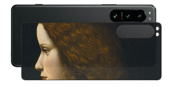 Sony Xperia 5 IV用 背面 保護 フィルム 名画 プリント ダ・ヴィンチ 若い女性の肖像（ レオナルド・ダ・ヴィンチ Leonardo da Vinci ）
