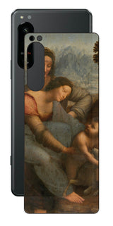 Sony Xperia 5 IV用 背面 保護 フィルム 名画 プリント ダ・ヴィンチ 聖アンナと聖母子( レオナルド・ダ・ヴィンチ Leonardo da Vinci )