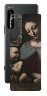 Sony Xperia 5 IV用 背面 保護 フィルム 名画 プリント ダ・ヴィンチ 聖母子( レオナルド・ダ・ヴィンチ Leonardo da Vinci )