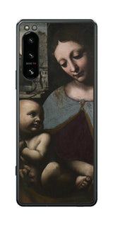 Sony Xperia 5 IV用 背面 保護 フィルム 名画 プリント ダ・ヴィンチ 聖母子( レオナルド・ダ・ヴィンチ Leonardo da Vinci )