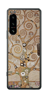 Sony Xperia 5 IV用 背面 保護 フィルム 名画プリント グスタフ クリムト 生命の樹