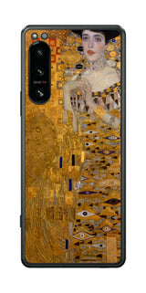 Sony Xperia 5 IV用 背面 保護 フィルム 名画プリント グスタフ クリムト アデーレ・ブロッホ=バウアーの肖像Ⅰ