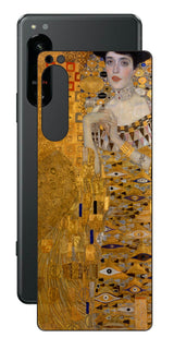 Sony Xperia 5 IV用 背面 保護 フィルム 名画プリント グスタフ クリムト アデーレ・ブロッホ=バウアーの肖像Ⅰ