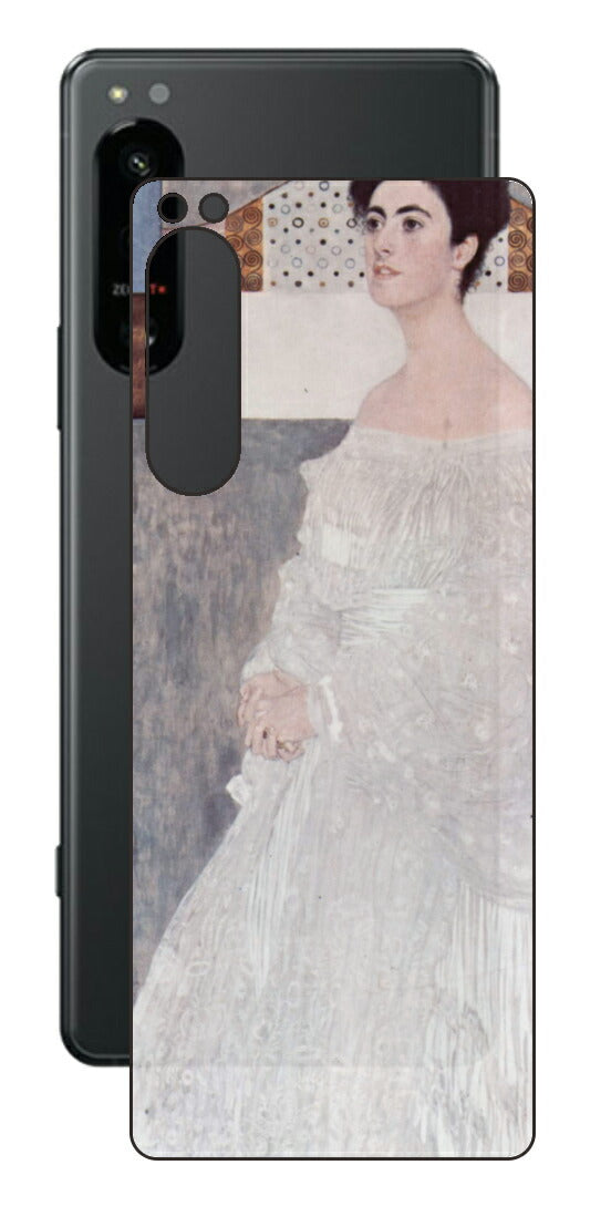 Sony Xperia 5 IV用 背面 保護 フィルム 名画プリント グスタフ クリムト マルガレーテ・ストンボロー＝ウィトゲンシュタインの肖像