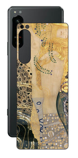 Sony Xperia 5 IV用 背面 保護 フィルム 名画プリント グスタフ クリムト 水蛇Ⅰ