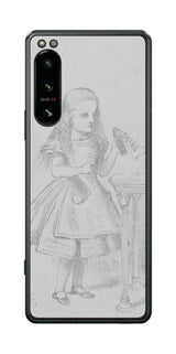 Sony Xperia 5 IV用 背面 保護 フィルム 名画プリント ジョン・テニエル ( John Tenniel ) 「私を飲んで」と書かれた瓶の場面