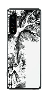 Sony Xperia 5 IV用 背面 保護 フィルム 名画プリント ジョン・テニエル ( John Tenniel ) チェシャ猫