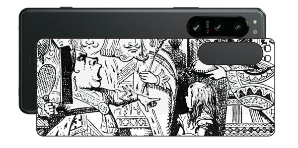 Sony Xperia 5 IV用 背面 保護 フィルム 名画プリント ジョン・テニエル （ John Tenniel ) 王様と女王様