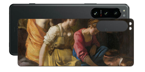 Sony Xperia 5 IV用 背面 保護 フィルム 名画 プリント フェルメール ディアナとニンフたち （ ヨハネス・フェルメール Johannes Vermeer ）