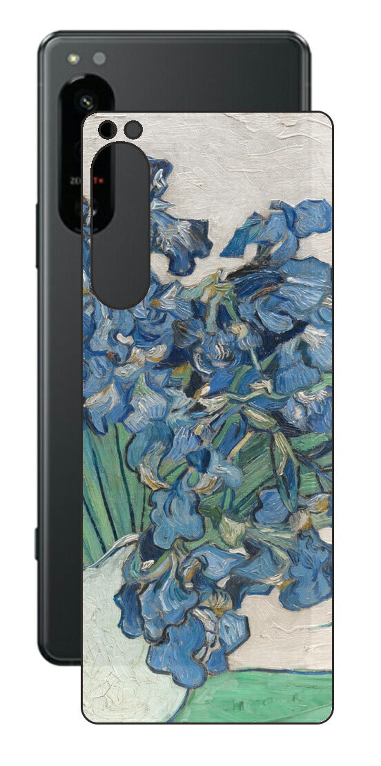 Sony Xperia 5 IV用 背面 保護 フィルム 名画 プリント ゴッホ アイリス（ フィンセント ファン ゴッホ Vincent Willem van Gogh ）