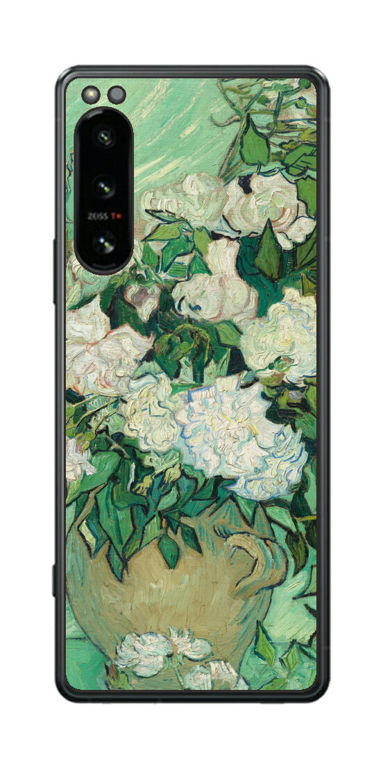 Sony Xperia 5 IV用 背面 保護 フィルム 名画 プリント ゴッホ バラ（ フィンセント ファン ゴッホ Vincent Willem van Gogh ）