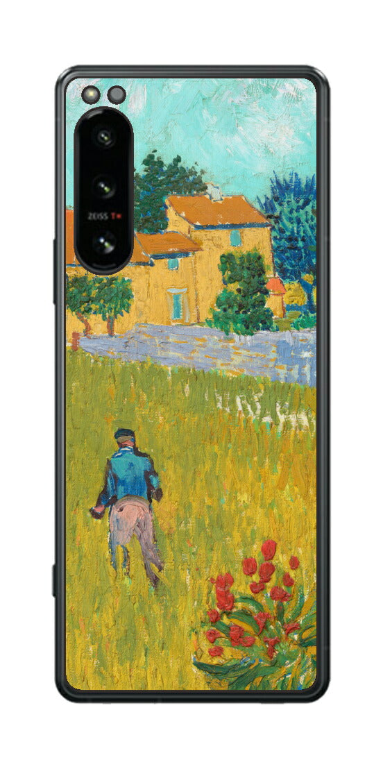 Sony Xperia 5 IV用 背面 保護 フィルム 名画 プリント ゴッホ プロヴァンスの農家（ フィンセント ファン ゴッホ Vincent Willem van Gogh ）