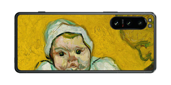 Sony Xperia 5 IV用 背面 保護 フィルム 名画 プリント ゴッホ ルーラン夫人と赤ちゃん（ フィンセント ファン ゴッホ Vincent Willem van Gogh ）