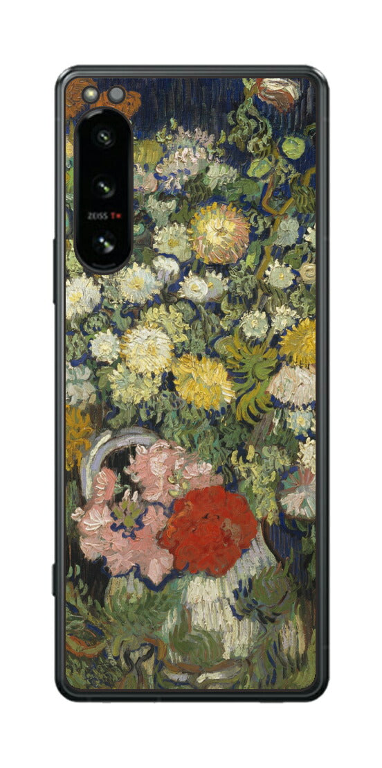 Sony Xperia 5 IV用 背面 保護 フィルム 名画 プリント ゴッホ 花瓶の花の花束（ フィンセント ファン ゴッホ Vincent Willem van Gogh ）