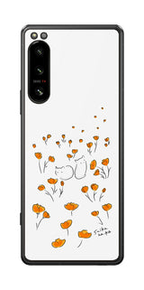Sony Xperia 5 IV用 【コラボ プリント Design by すいかねこ 006 】 背面 保護 フィルム 日本製
