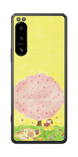 Sony Xperia 5 IV用 【コラボ プリント Design by よこお さとみ 003 】 背面 保護 フィルム 日本製