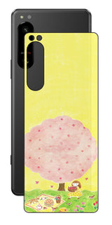 Sony Xperia 5 IV用 【コラボ プリント Design by よこお さとみ 003 】 背面 保護 フィルム 日本製