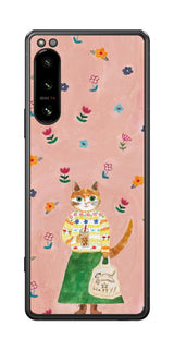 Sony Xperia 5 IV用 【コラボ プリント Design by よこお さとみ 004 】 背面 保護 フィルム 日本製