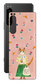 Sony Xperia 5 IV用 【コラボ プリント Design by よこお さとみ 004 】 背面 保護 フィルム 日本製