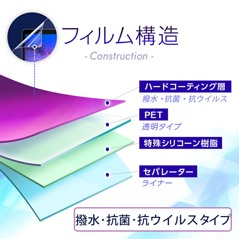 [2枚セット] ClearView iPad Air 13 M2 2024年モデル 13インチ用 [超撥水 すべすべ 抗菌 抗ウイルス] 液晶 保護 フィルム 気泡レス 日本製