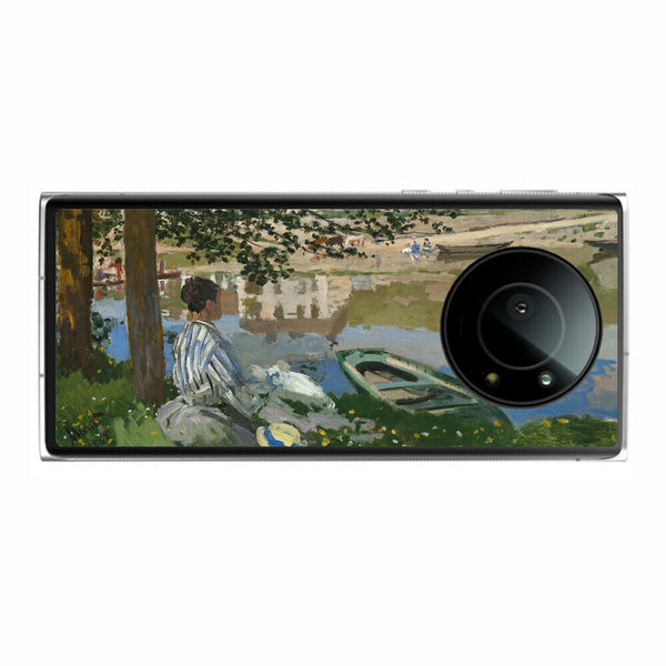 【調整中】背面 保護 フィルム 名画プリント クロード・モネ （ Claude Monet ) セーヌ河岸、ベンヌクール