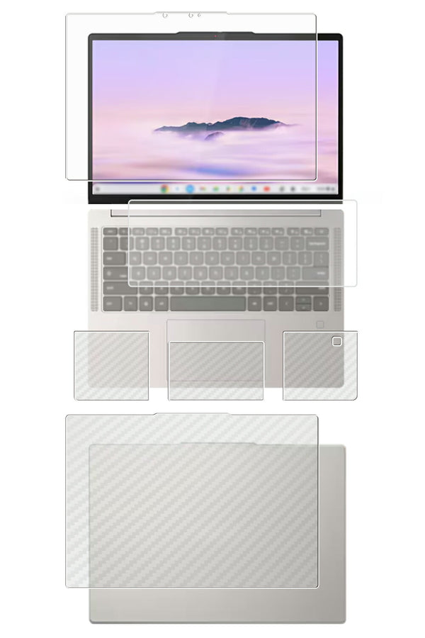 【カスタマイズフィルム 画面１点から選べる　5点セット(画面+天板+パームレスト+タッチパッド+キーボードカバー)] ClearView Lenovo Chromebook Plus Gen10 (14型 MediaTek) 2025年モデル 14インチ用 保護フィルム 日本製
