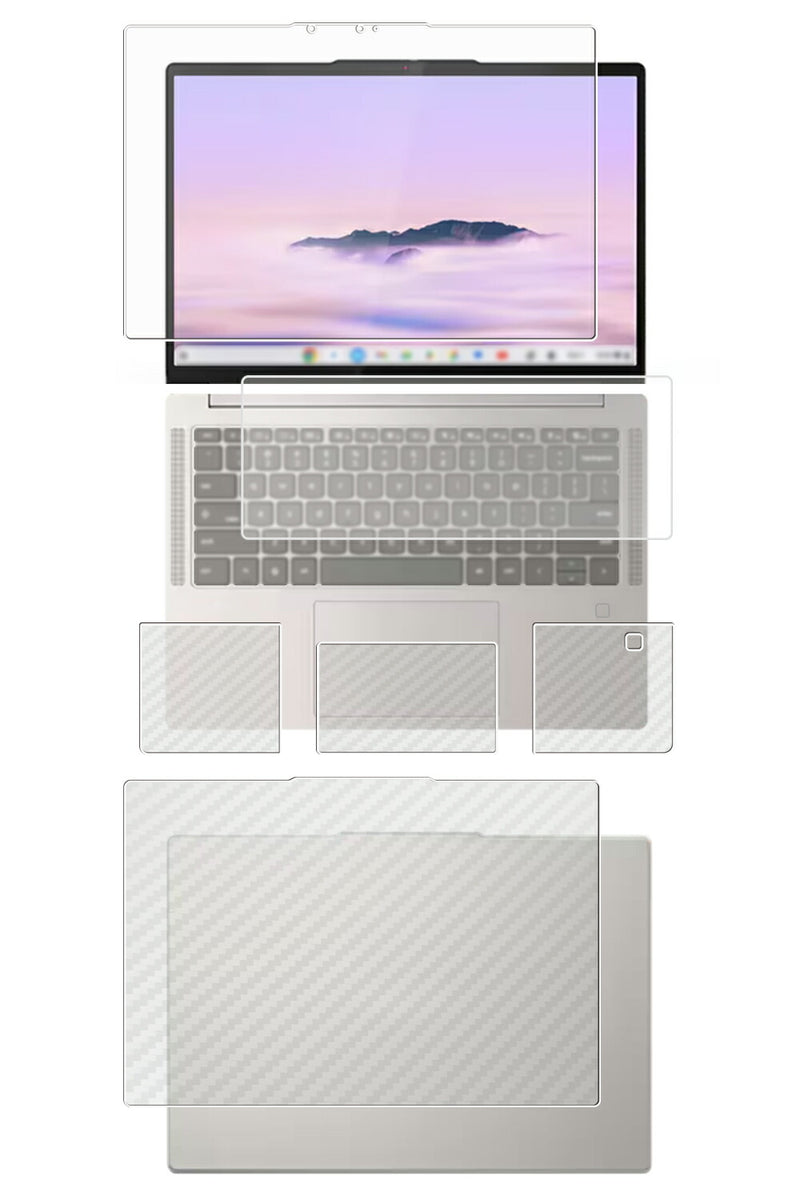 【カスタマイズフィルム 画面１点から選べる　5点セット(画面+天板+パームレスト+タッチパッド+キーボードカバー)] ClearView Lenovo Chromebook Plus Gen10 (14型 MediaTek) 2025年モデル 14インチ用 保護フィルム 日本製