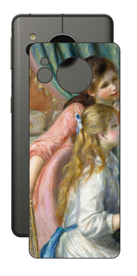 AQUOS sense7用 背面 保護 フィルム 名画 プリント ルノワール ピアノを弾く二人の少女（ ピエール＝オーギュスト・ルノワール Pierre-Auguste Renoir ）