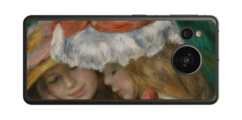AQUOS sense7用 背面 保護 フィルム 名画 プリント ルノワール 読書する二人の少女（ ピエール＝オーギュスト・ルノワール Pierre-Auguste Renoir ）