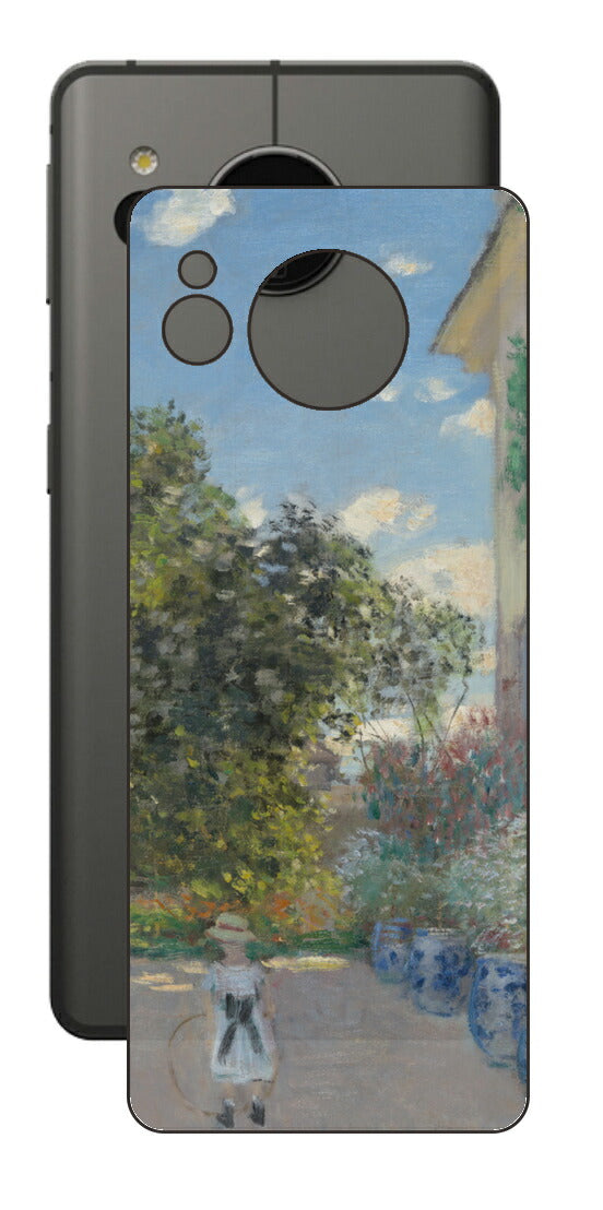 AQUOS sense7用 背面 保護 フィルム 名画プリント クロード・モネ （ Claude Monet ) アルジャントゥイユの画家の家