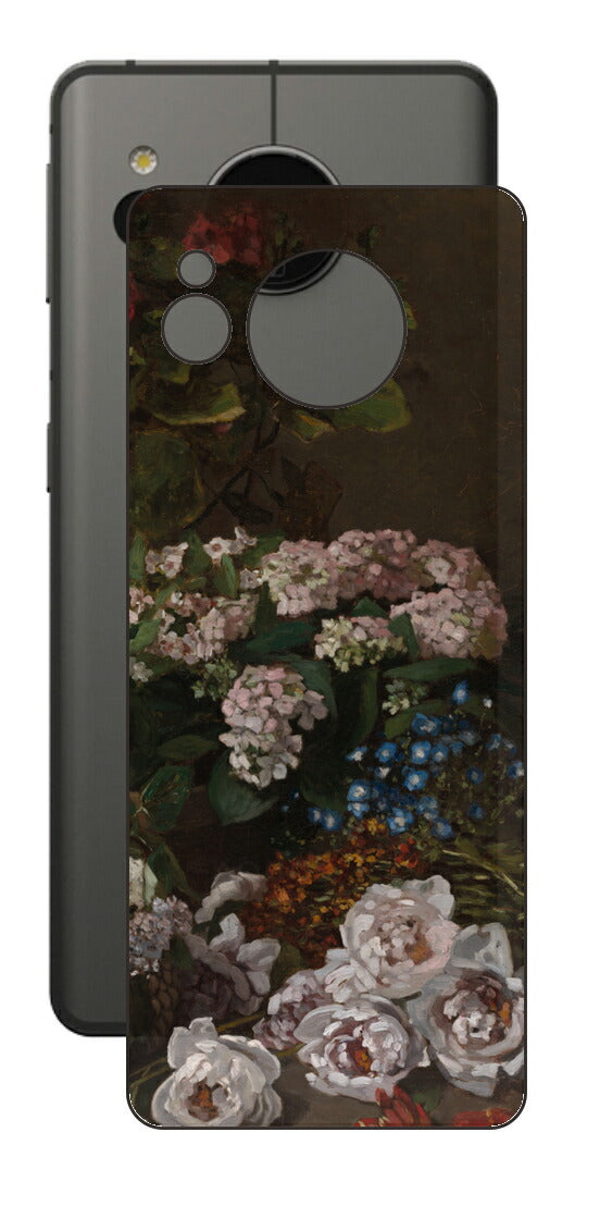 AQUOS sense7用 背面 保護 フィルム 名画プリント クロード・モネ （ Claude Monet ) 春の花