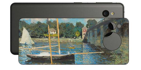 AQUOS sense7用 背面 保護 フィルム 名画プリント クロード・モネ （ Claude Monet ) アルジャントゥイユの橋