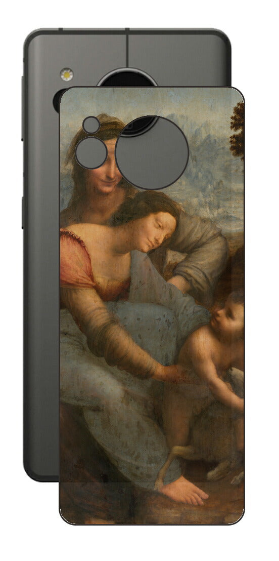 AQUOS sense7用 背面 保護 フィルム 名画 プリント ダ・ヴィンチ 聖アンナと聖母子（ レオナルド・ダ・ヴィンチ Leonardo da Vinci ）