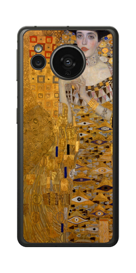 シャープ AQUOS sense7用 背面 保護 フィルム 名画プリント グスタフ クリムト アデーレ・ブロッホ＝バウアーの肖像Ⅰ