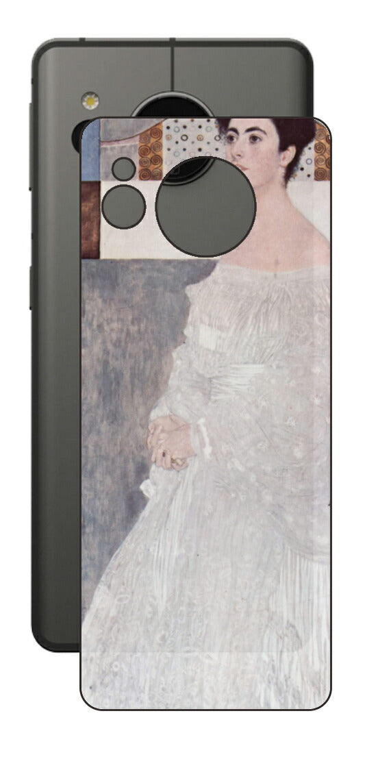 シャープ AQUOS sense7用 背面 保護 フィルム 名画プリント グスタフ クリムト マルガレーテ・ストンボロー＝ウィトゲンシュタインの肖像