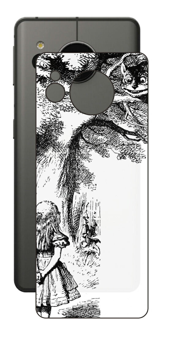 AQUOS sense7用 背面 保護 フィルム 名画プリント ジョン・テニエル （ John Tenniel ) チェシャ猫