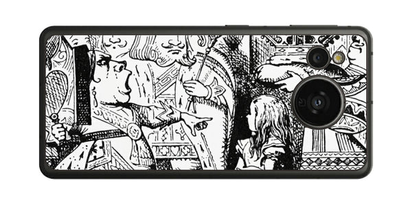 AQUOS sense7用 背面 保護 フィルム 名画プリント ジョン・テニエル （ John Tenniel ) 王様と女王様