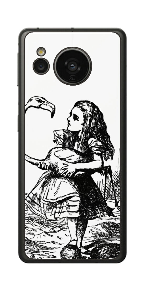 AQUOS sense7用 背面 保護 フィルム 名画プリント ジョン・テニエル （ John Tenniel ) フラミンゴでクロッケーをする場面