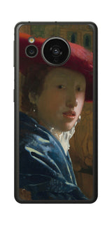 AQUOS sense7用 背面 保護 フィルム 名画 プリント フェルメール 赤い帽子の少女 （ ヨハネス・フェルメール Johannes Vermeer ）