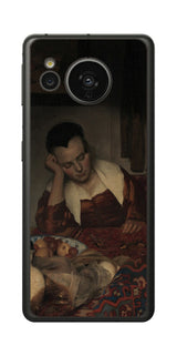 AQUOS sense7用 背面 保護 フィルム 名画 プリント フェルメール 眠っているメイド （ ヨハネス・フェルメール Johannes Vermeer ）