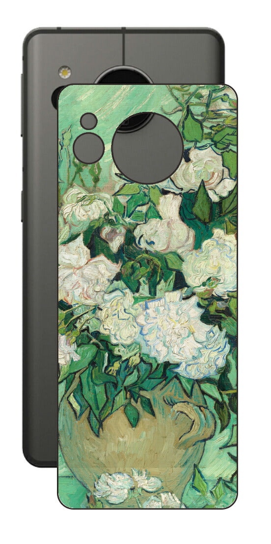 AQUOS sense7用 背面 保護 フィルム 名画 プリント ゴッホ バラ（ フィンセント ファン ゴッホ Vincent Willem van Gogh ）