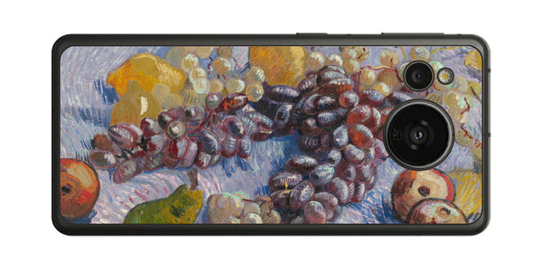 AQUOS sense7用 背面 保護 フィルム 名画 プリント ゴッホ ぶどう、レモン、梨、りんご（ フィンセント ファン ゴッホ Vincent Willem van Gogh ）