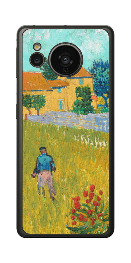AQUOS sense7用 背面 保護 フィルム 名画 プリント ゴッホ プロヴァンスの農家（ フィンセント ファン ゴッホ Vincent Willem van Gogh ）