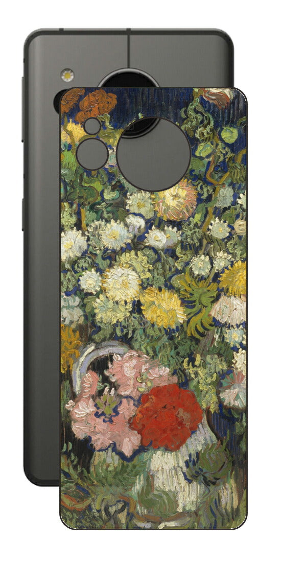 AQUOS sense7用 背面 保護 フィルム 名画 プリント ゴッホ 花瓶の花の花束（ フィンセント ファン ゴッホ Vincent Willem van Gogh ）