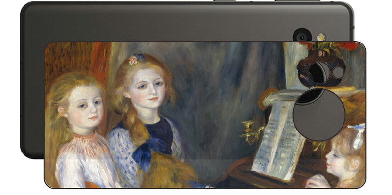 AQUOS sense7 plus用 背面 保護 フィルム 名画 プリント ルノワール カチュール・メンデスの娘たち（ ピエール＝オーギュスト・ルノワール Pierre-Auguste Renoir ）