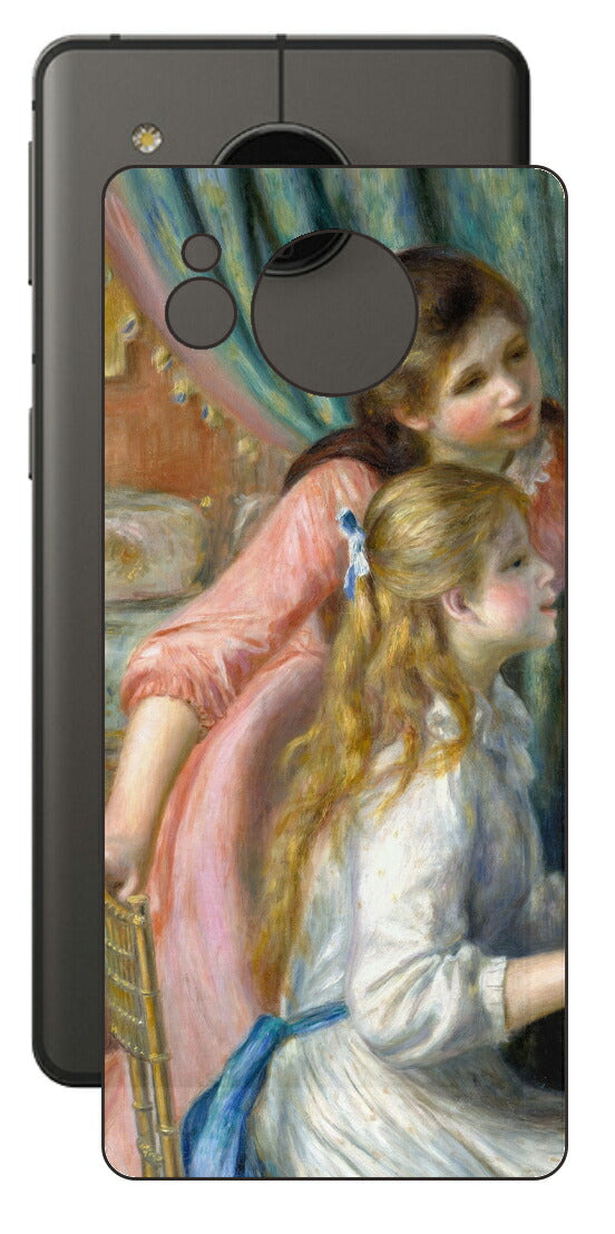 AQUOS sense7 plus用 背面 保護 フィルム 名画 プリント ルノワール ピアノを弾く二人の少女（ ピエール＝オーギュスト・ルノワール Pierre-Auguste Renoir ）