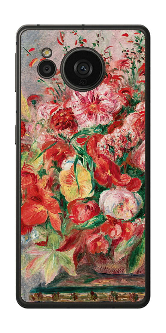 AQUOS sense7 plus用 背面 保護 フィルム 名画 プリント ルノワール 花々のバスケット（ ピエール＝オーギュスト・ルノワール Pierre-Auguste Renoir ）