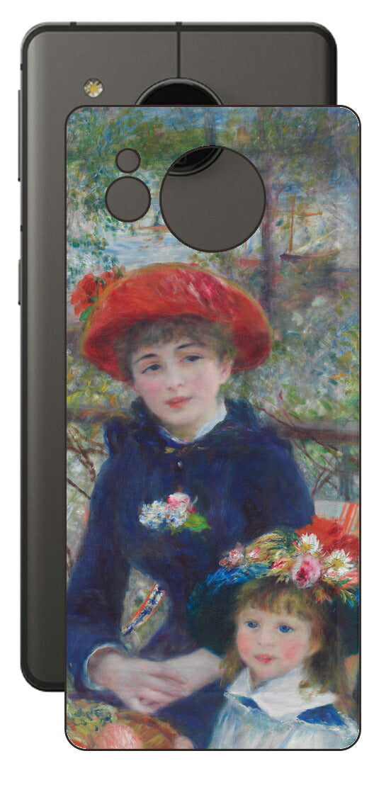 AQUOS sense7 plus用 背面 保護 フィルム 名画 プリント ルノワール 二人の姉妹（ ピエール＝オーギュスト・ルノワール Pierre-Auguste Renoir ）